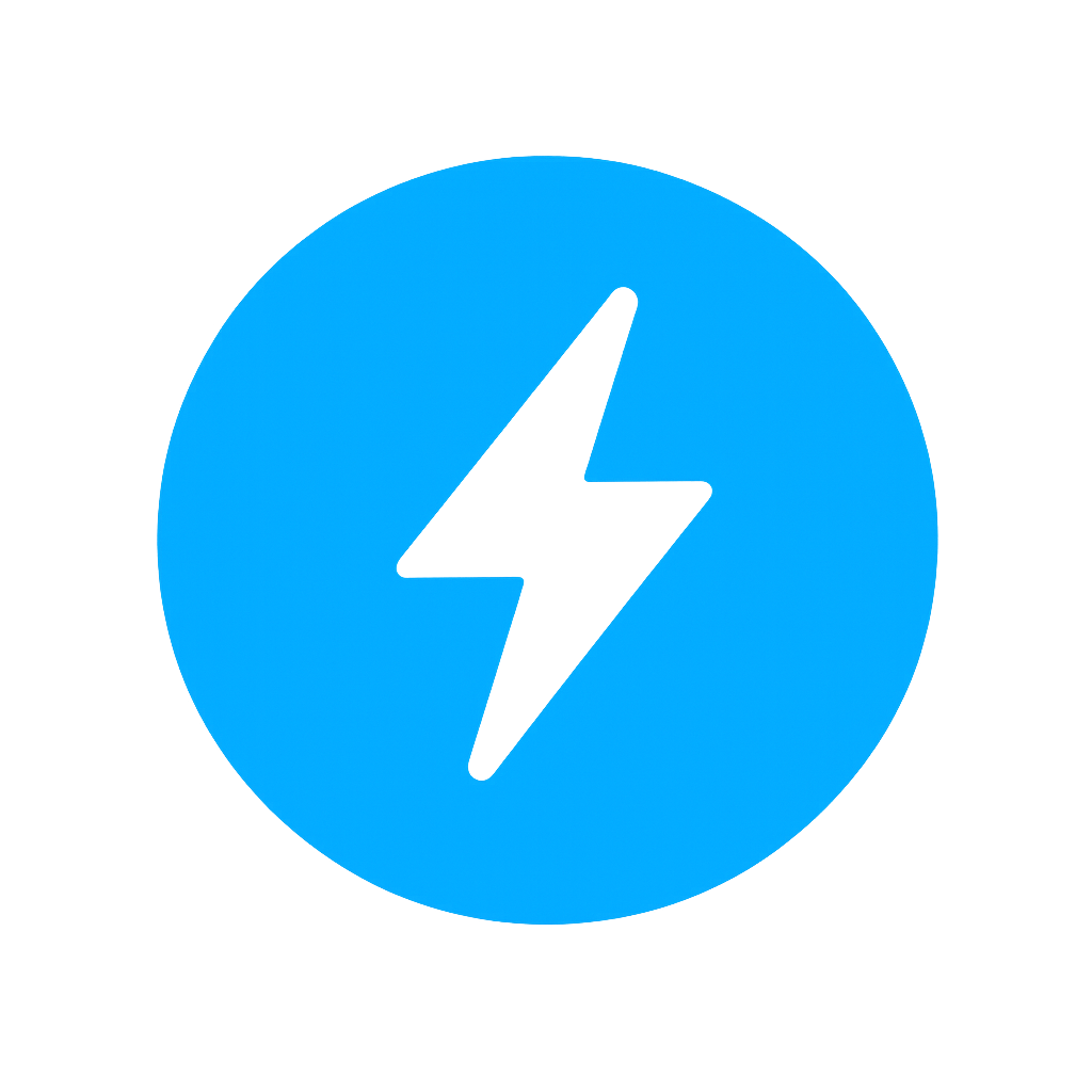 picto éclair sur fond bleu